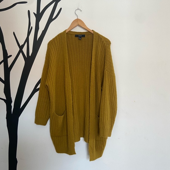 Forever 21 Sweaters - Mustard yellow Forever 21 oversized cardigan